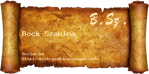 Bock Szabina névjegykártya