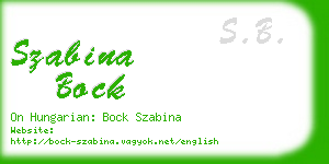 szabina bock business card